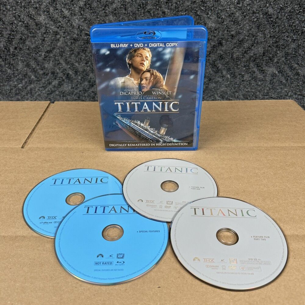 Titanic (Blu-ray + DVD, 1997, 4-Disc Set) Digitally Remastered HD